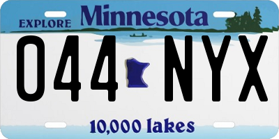 MN license plate 044NYX