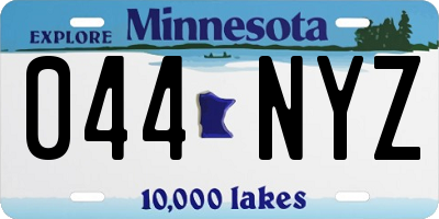 MN license plate 044NYZ