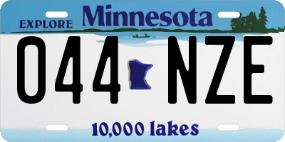 MN license plate 044NZE