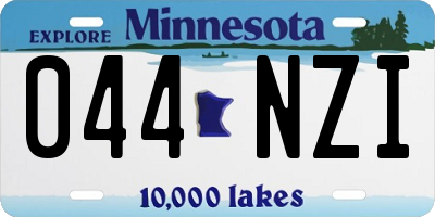 MN license plate 044NZI