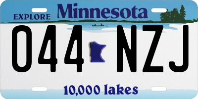 MN license plate 044NZJ