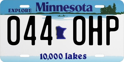MN license plate 044OHP
