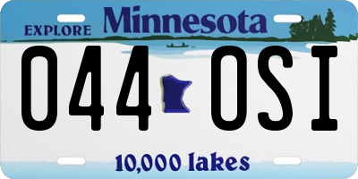 MN license plate 044OSI