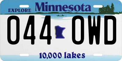 MN license plate 044OWD