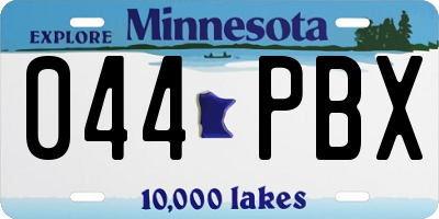 MN license plate 044PBX