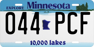 MN license plate 044PCF