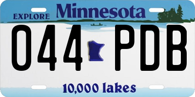 MN license plate 044PDB