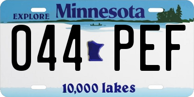 MN license plate 044PEF