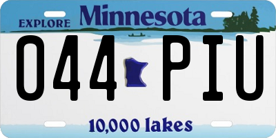 MN license plate 044PIU