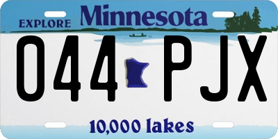 MN license plate 044PJX
