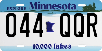 MN license plate 044QQR