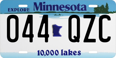 MN license plate 044QZC