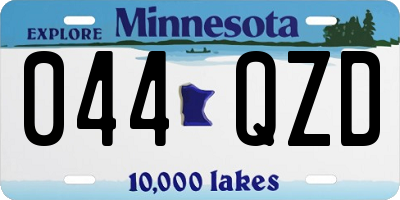 MN license plate 044QZD