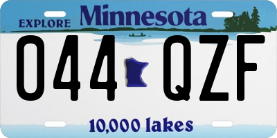 MN license plate 044QZF