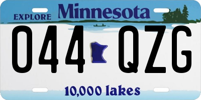 MN license plate 044QZG