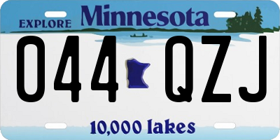 MN license plate 044QZJ