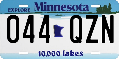 MN license plate 044QZN
