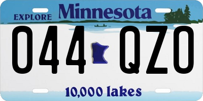 MN license plate 044QZO