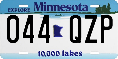 MN license plate 044QZP