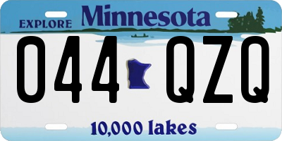 MN license plate 044QZQ