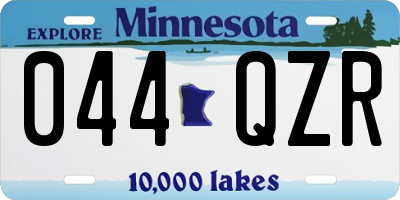 MN license plate 044QZR