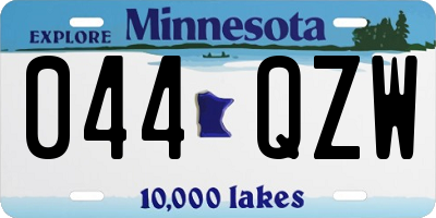 MN license plate 044QZW