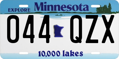 MN license plate 044QZX