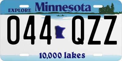 MN license plate 044QZZ