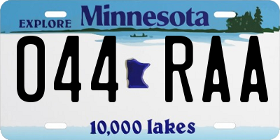 MN license plate 044RAA