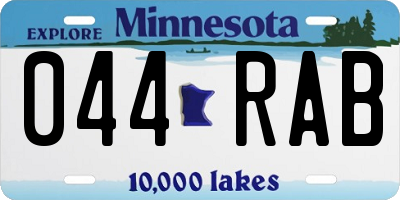 MN license plate 044RAB