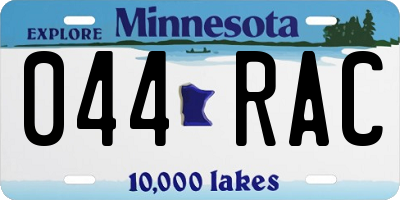 MN license plate 044RAC