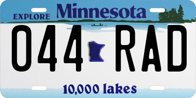 MN license plate 044RAD