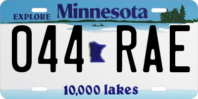 MN license plate 044RAE