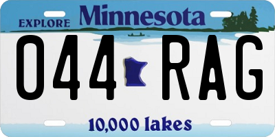 MN license plate 044RAG