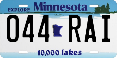 MN license plate 044RAI