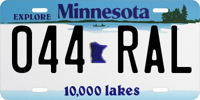 MN license plate 044RAL