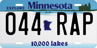 MN license plate 044RAP