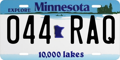 MN license plate 044RAQ