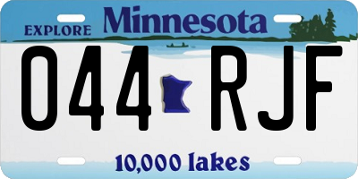 MN license plate 044RJF