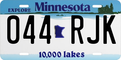 MN license plate 044RJK