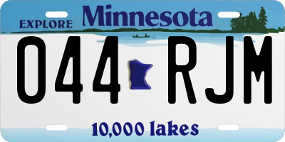 MN license plate 044RJM