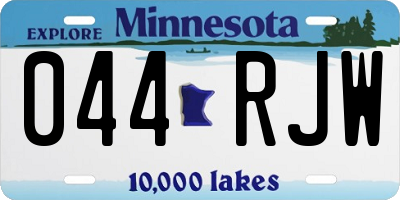 MN license plate 044RJW