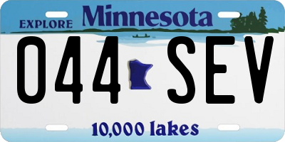 MN license plate 044SEV