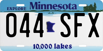 MN license plate 044SFX