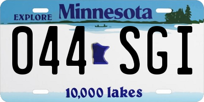 MN license plate 044SGI