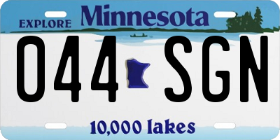 MN license plate 044SGN