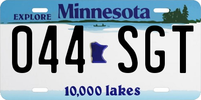 MN license plate 044SGT