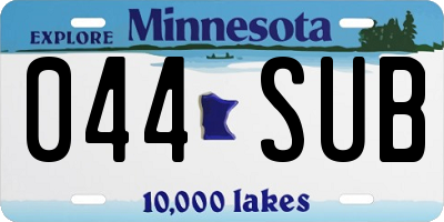 MN license plate 044SUB