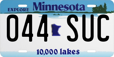 MN license plate 044SUC