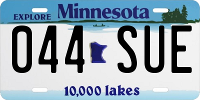 MN license plate 044SUE